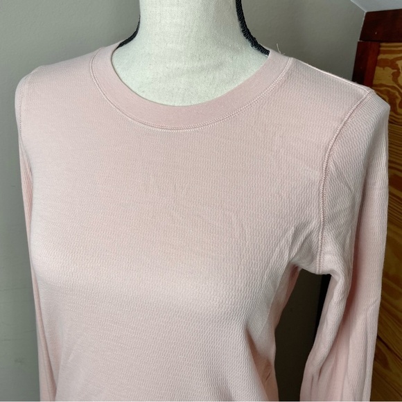 Aerie Blush Pink Long Sleeve Crewneck Thermal Tee T-Shirt Top Small - Picture 4 of 10